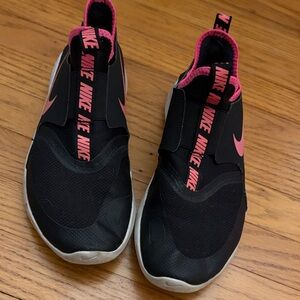 Nike Black and Pink Slip-On Shoes Girls